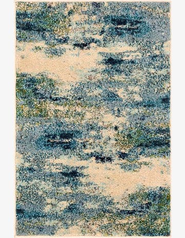 Light Blue Washable Theia Rug