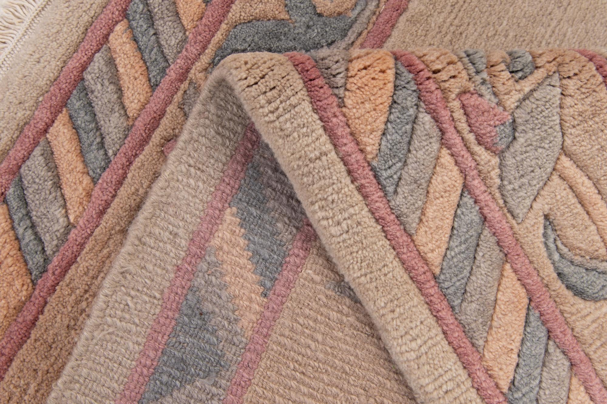 4' 10 x 6' 5 Hand Knotted Tibet Wool Rug