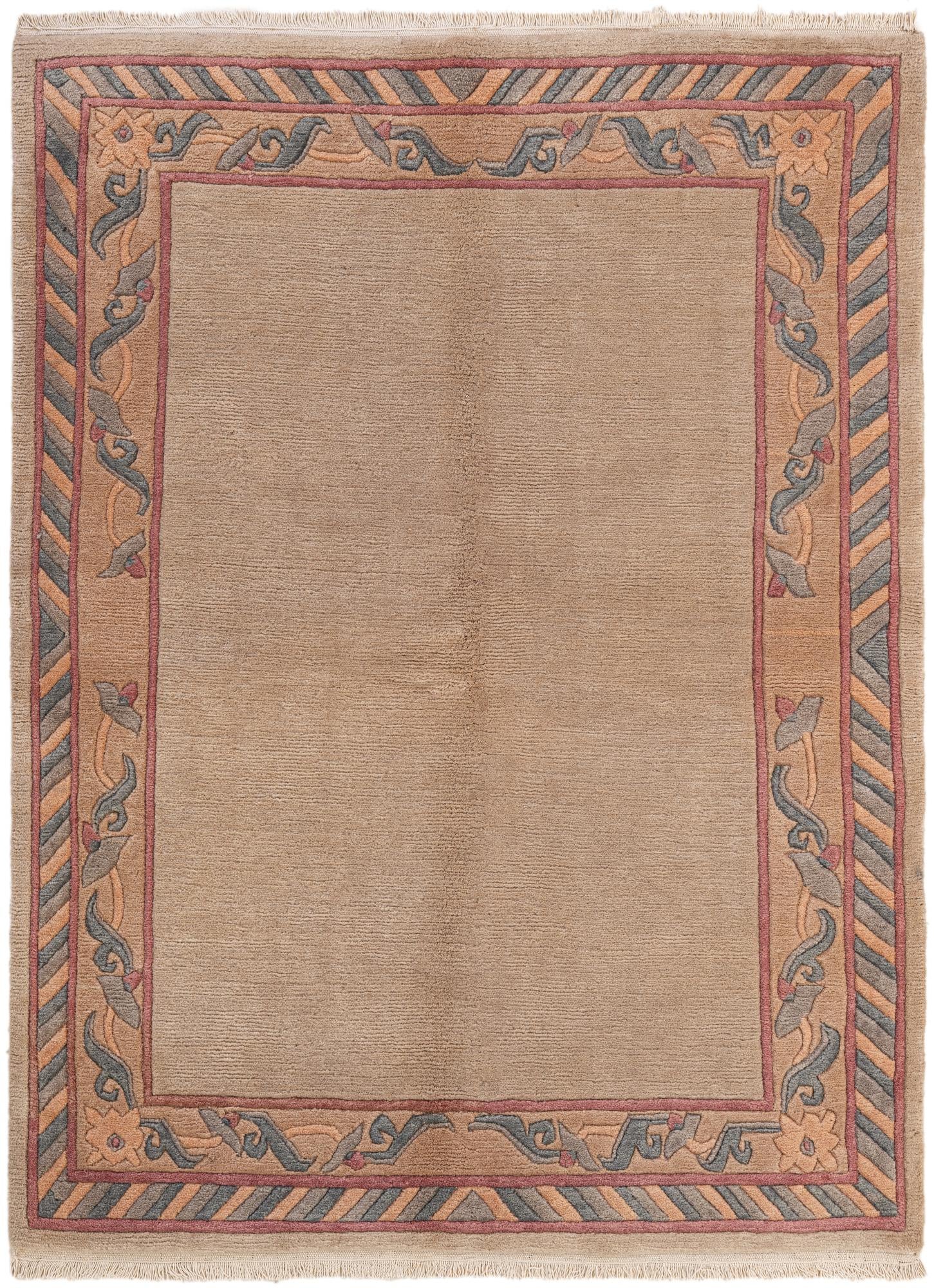 4' 10 x 6' 5 Hand Knotted Tibet Wool Rug