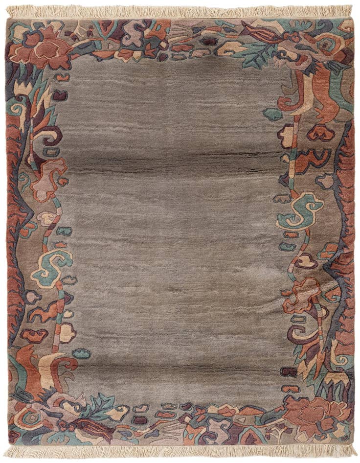 Detail image of 4' 1 x 6' Hand Knotted Tibet Wool Rug