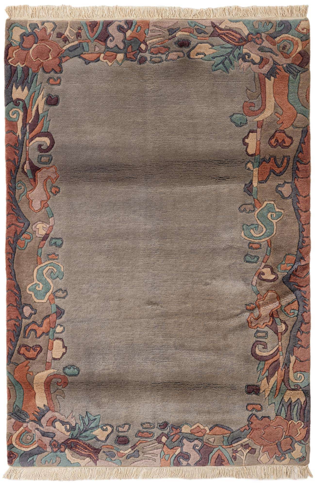 4' 1 x 6' Hand Knotted Tibet Wool Rug