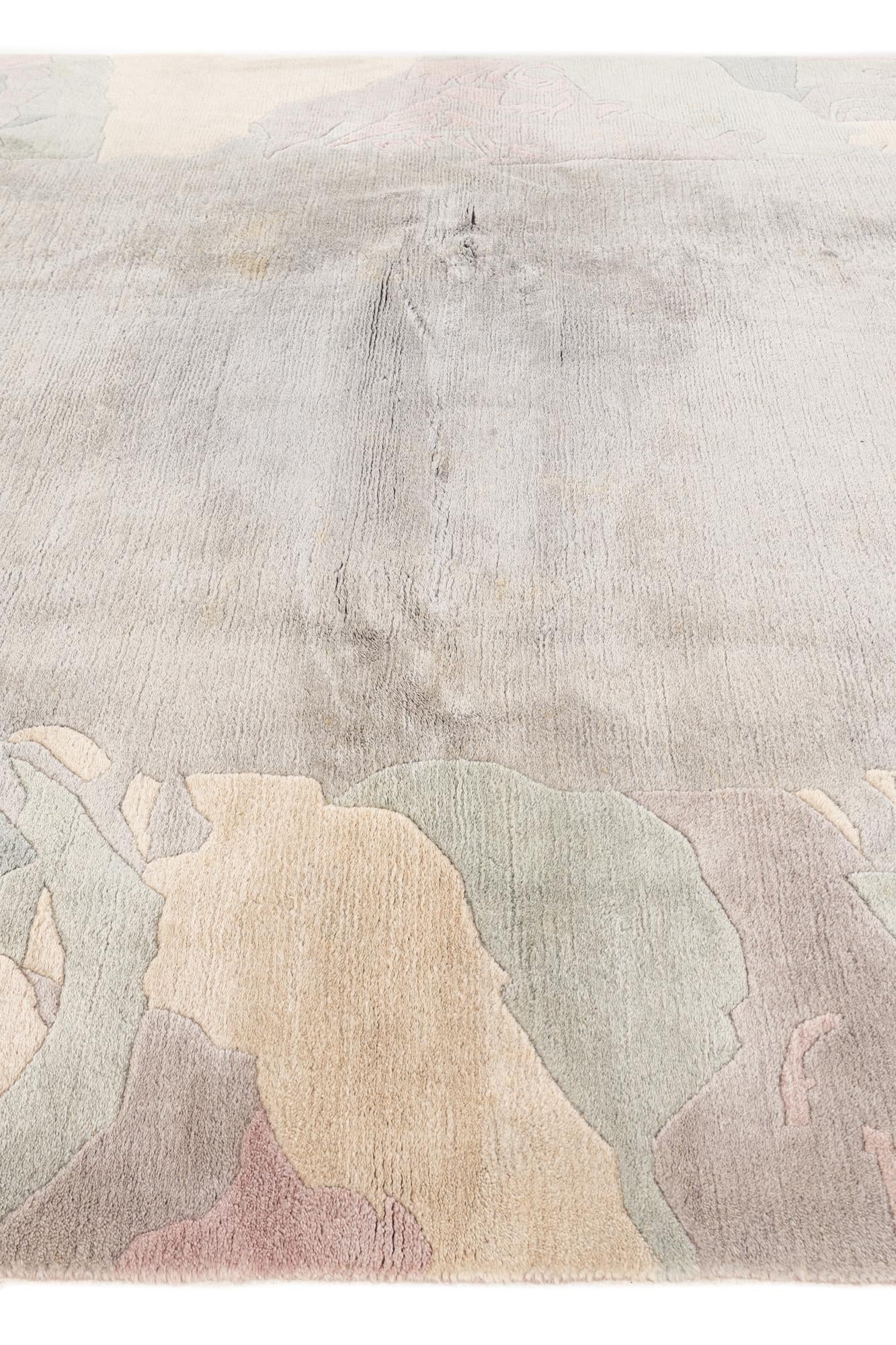 6' 7 x 8' Hand Knotted Tibet Wool Rug