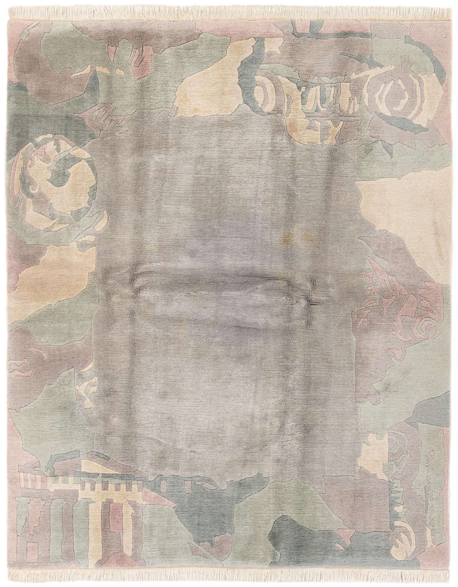 6' 7 x 8' Hand Knotted Tibet Wool Rug