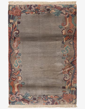 4' 1 x 6' Hand Knotted Tibet Wool Rug