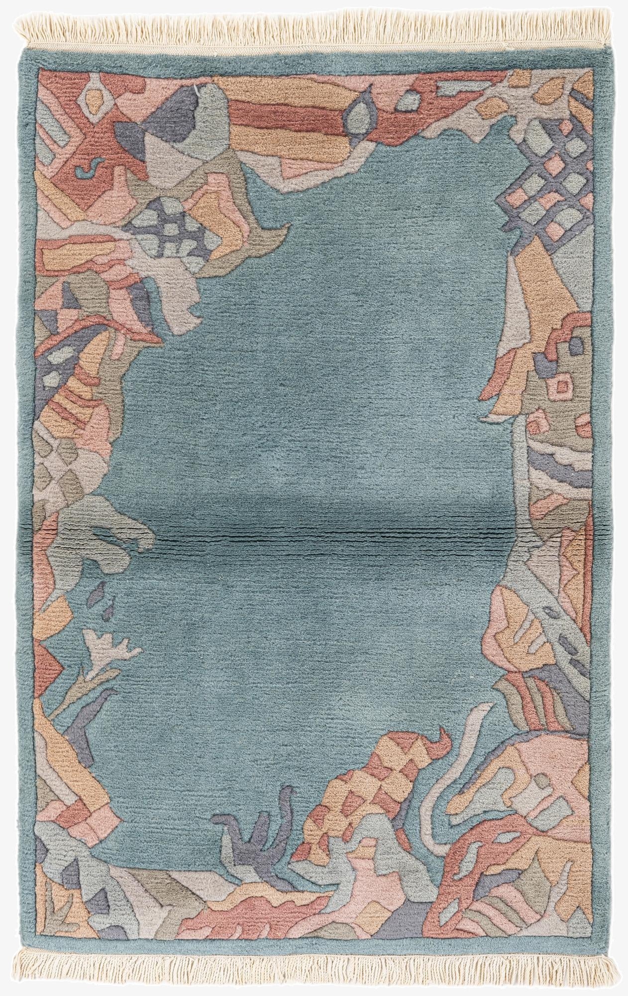 3' 1 x 4' 9  Hand Knotted Tibet Wool Rug