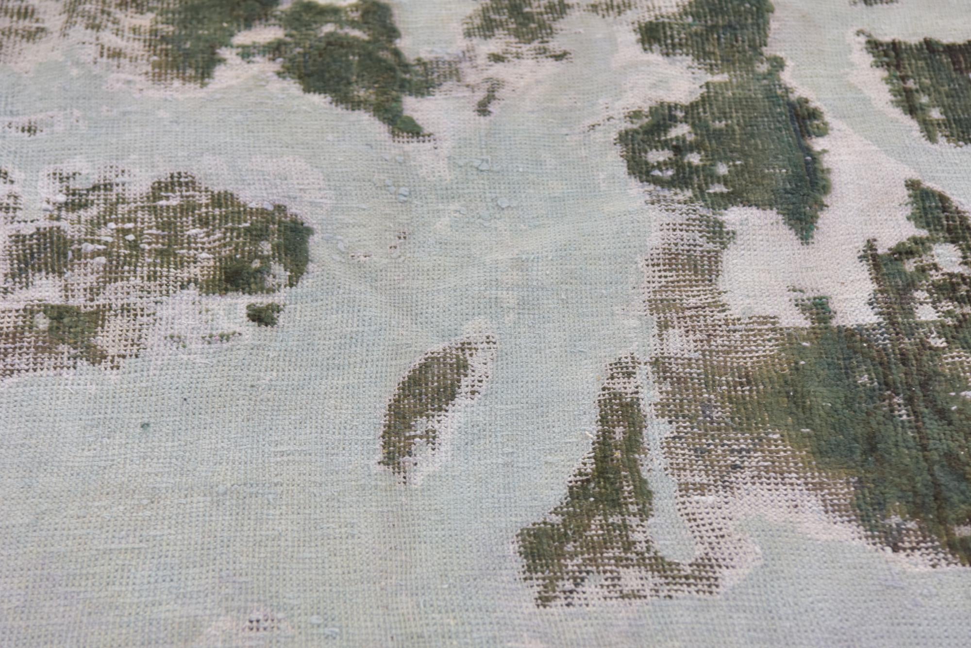 4' 5 x 5' 2 Hand Knotted Ultra Vintage Persian Wool Rug