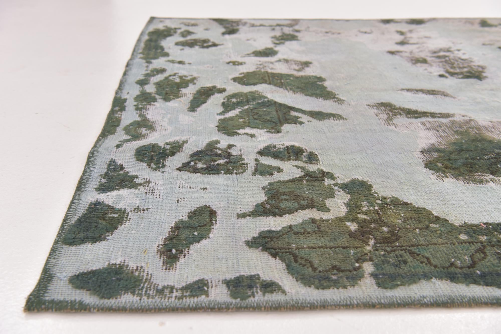 4' 5 x 5' 2 Hand Knotted Ultra Vintage Persian Wool Rug