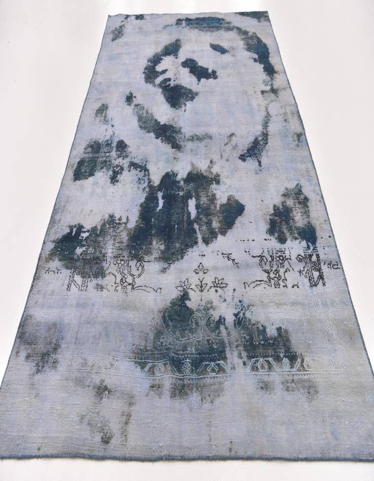 Detail image of 5' 7 x 9'  Hand Knotted Ultra Vintage Persian Wool Rug