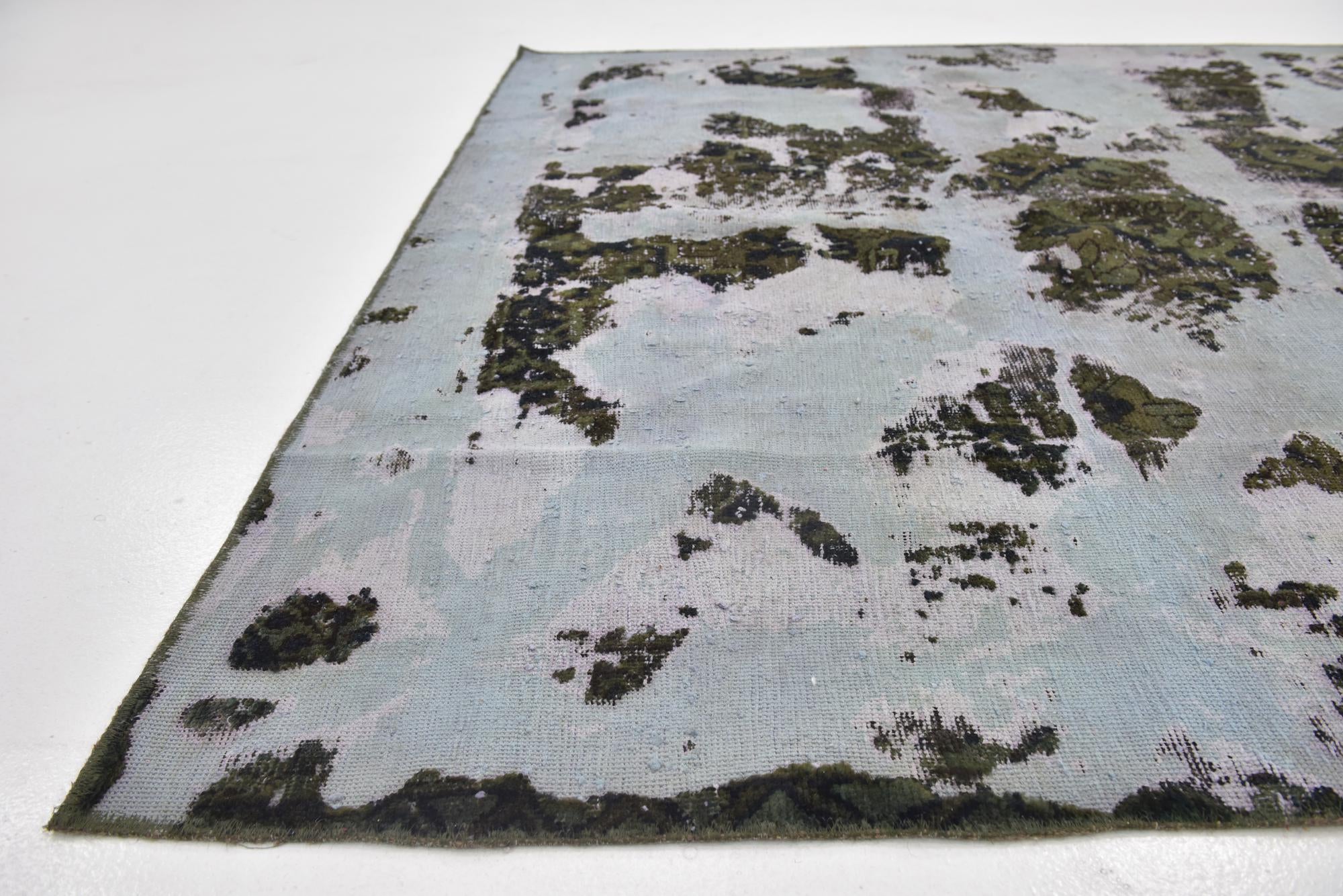 6' 7 x 9' Hand Knotted Ultra Vintage Persian Wool Rug