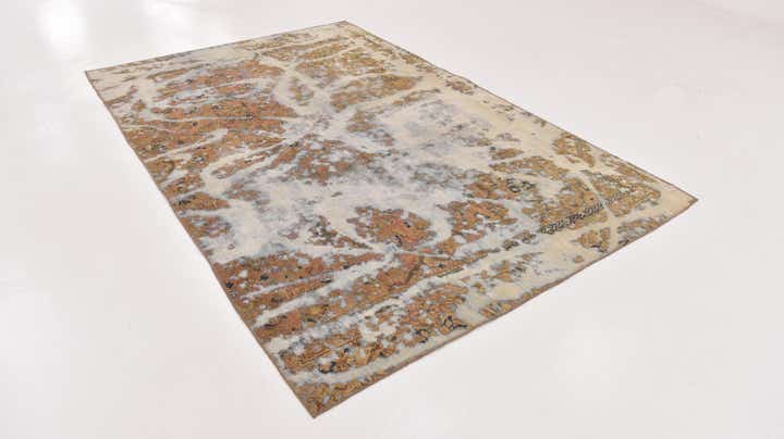 5' 9 x 9' Hand Knotted Ultra Vintage Persian Wool Rug