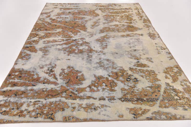 Detail image of 5' 9 x 9' Hand Knotted Ultra Vintage Persian Wool Rug