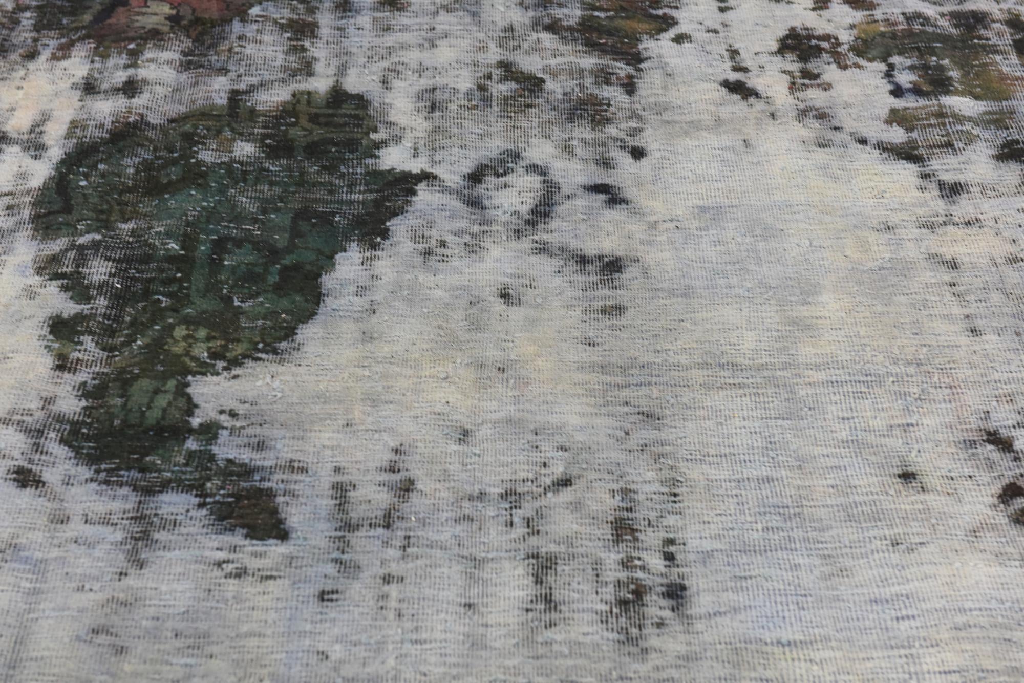 6' 4 x 9' 8 Hand Knotted Ultra Vintage Persian Wool Rug