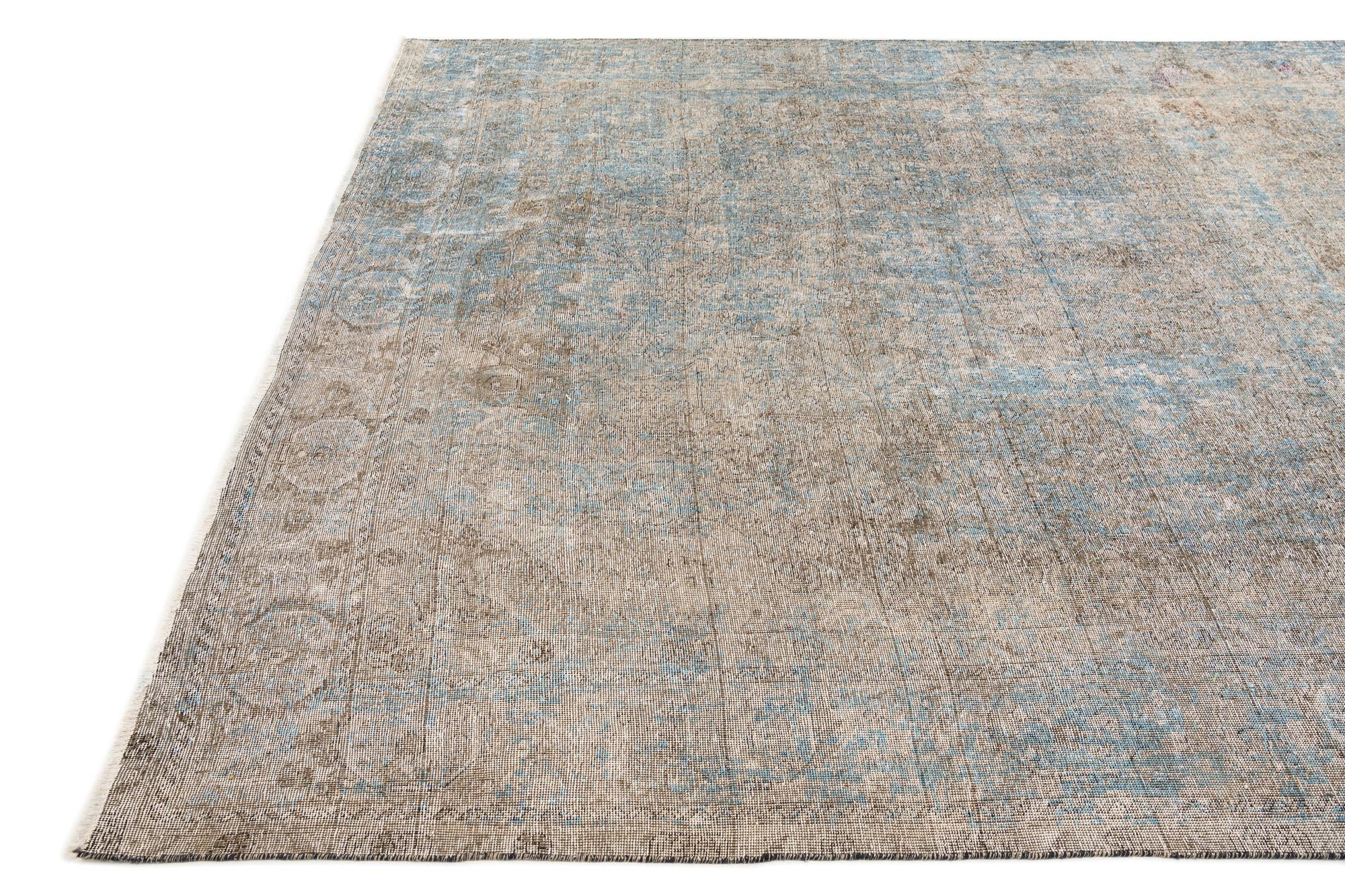 9' 3 x 12' Hand Knotted Ultra Vintage Persian Wool Rug