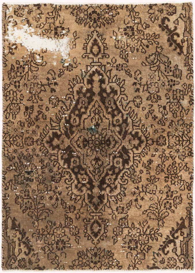 Detail image of 3' 6 x 5' Hand Knotted Ultra Vintage Persian Wool Rug