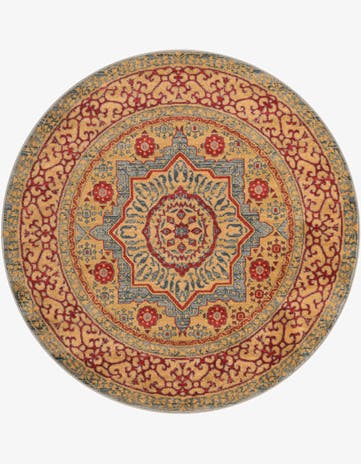 Light Blue Amina Round Rug