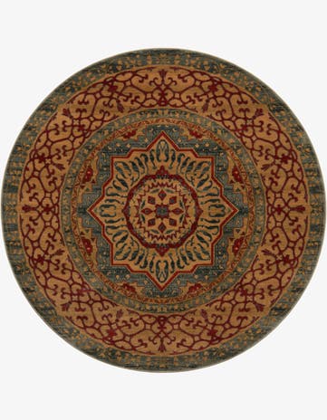 Light Blue Amina Round Rug