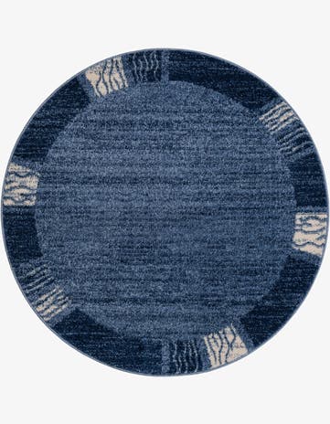 Light Blue Angelica Round Rug