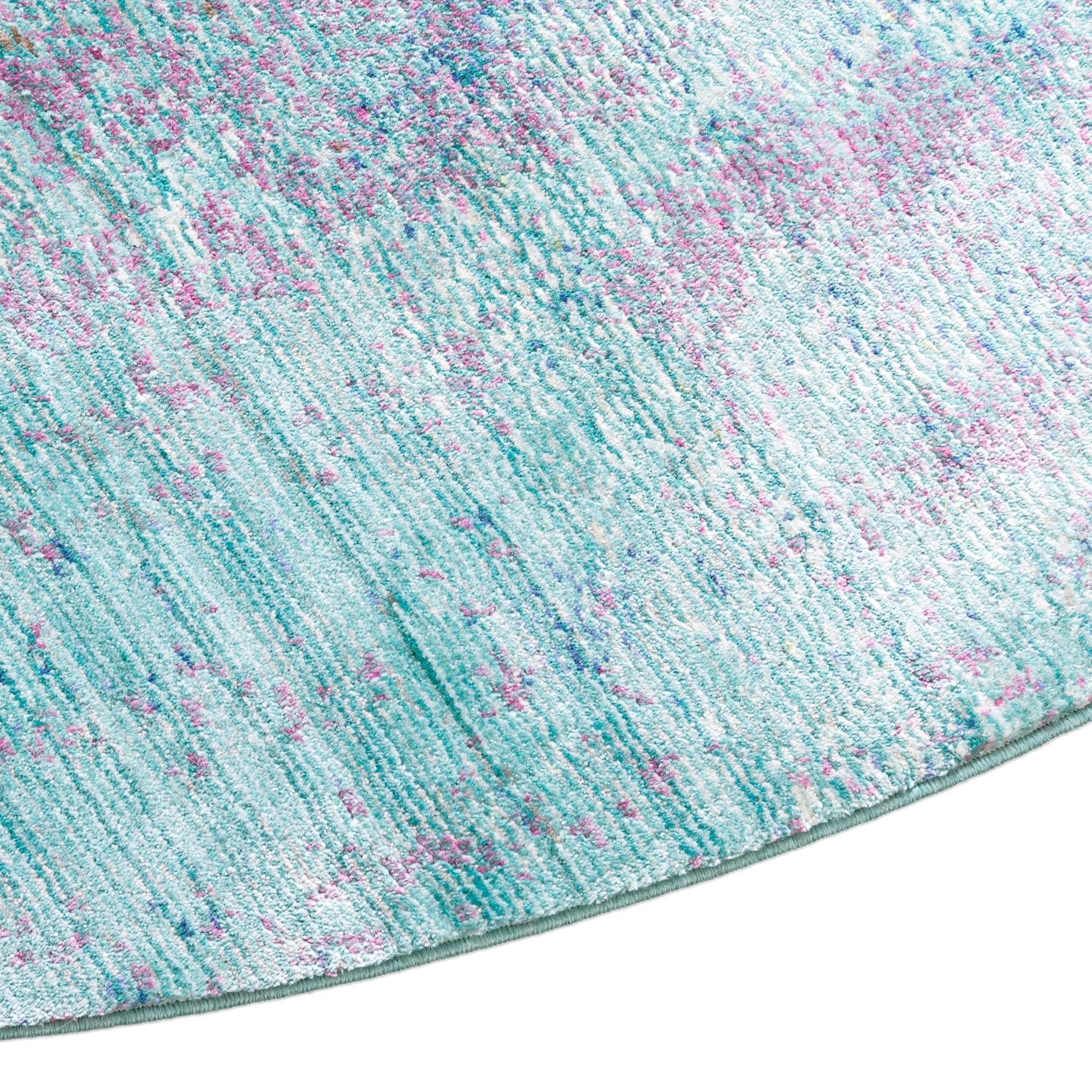 6' x 6' Aqua Round Rug