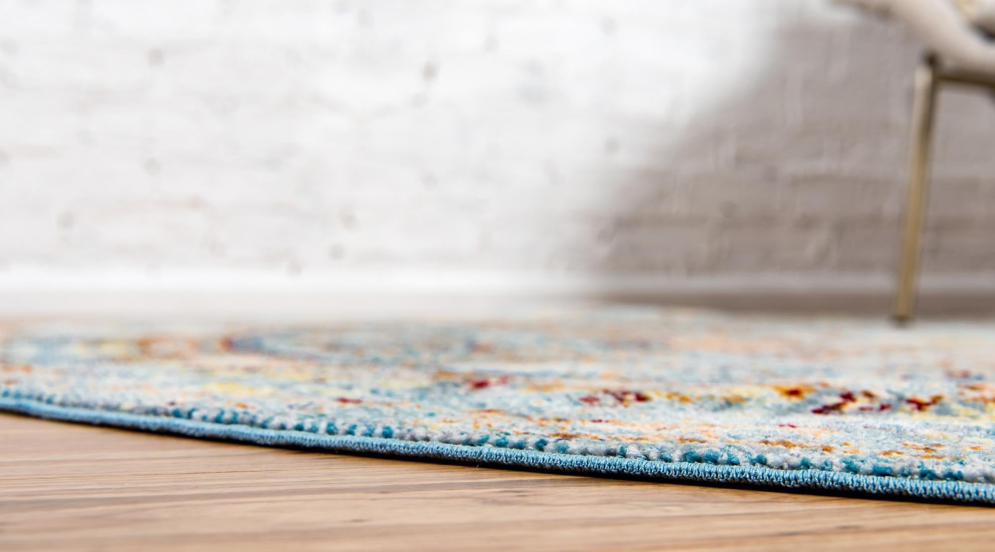 4' x 4' Aqua Round Rug
