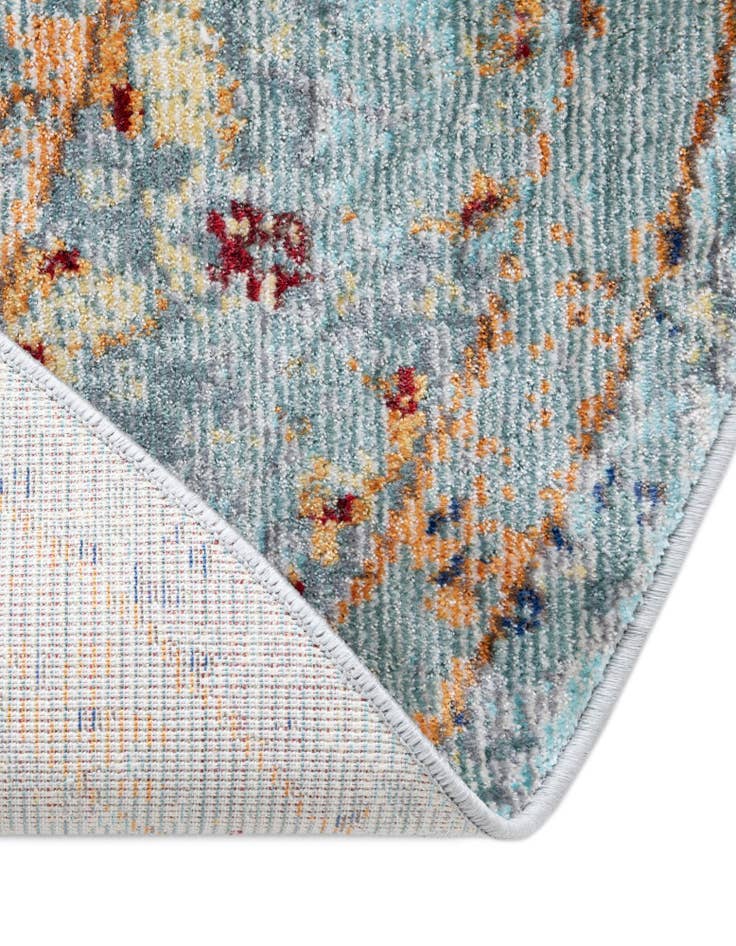 Detail image of 5' 3 x 5' 3 Aqua Round Rug