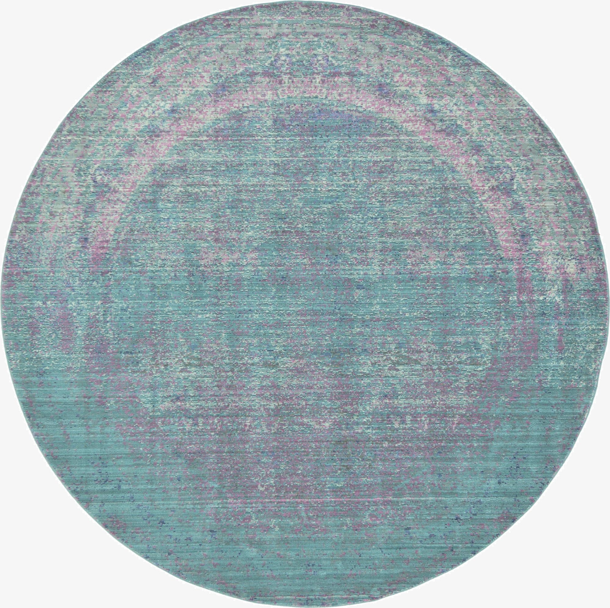 6' x 6' Aqua Round Rug