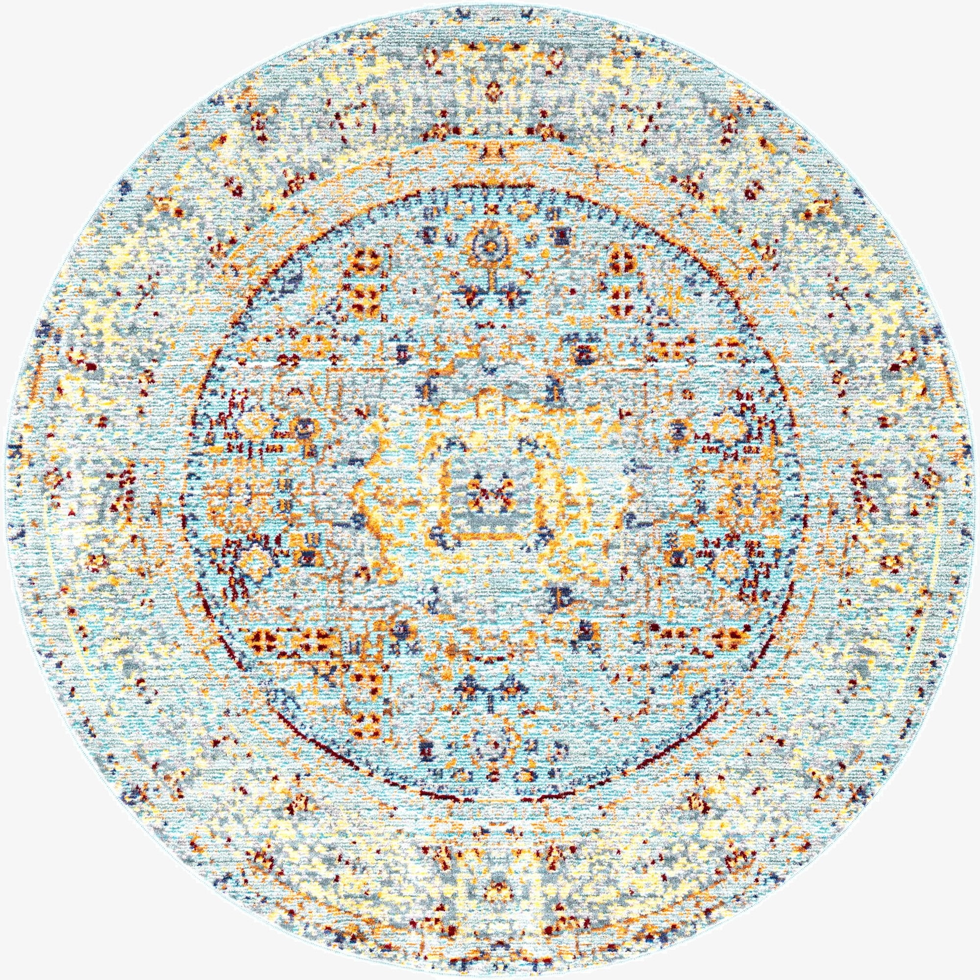 4' x 4' Aqua Round Rug