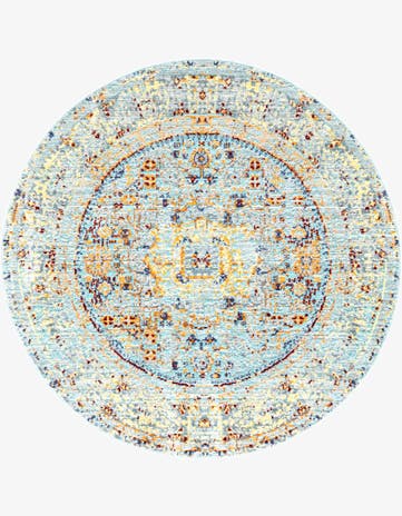 4' x 4' Aqua Round Rug