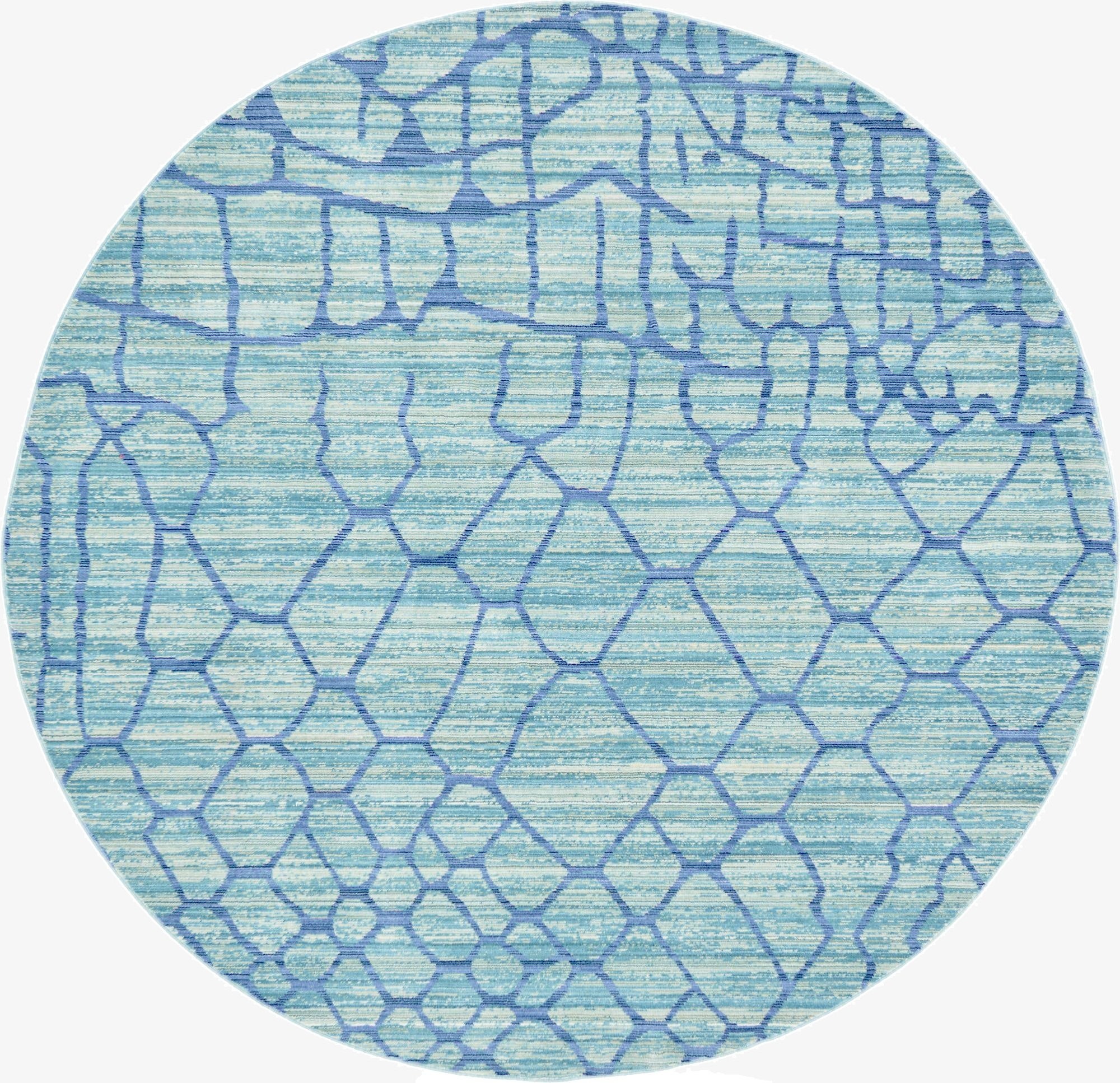 6' x 6' Aqua Round Rug