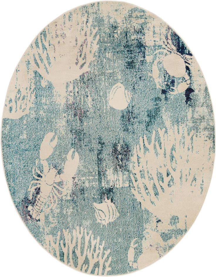 Detail image of 7' 1 x 7' 1 Washable Capri Round Rug