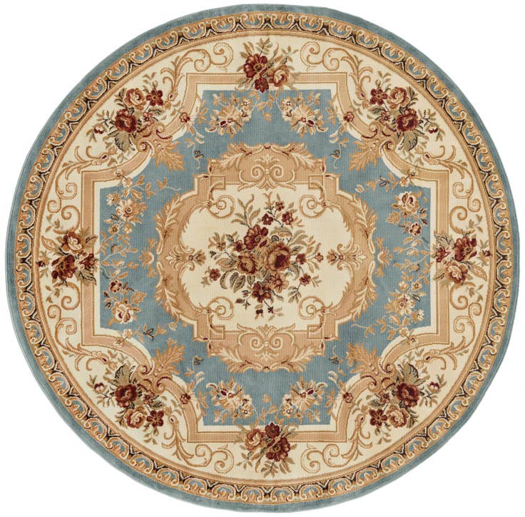 Vue détaillée : 215cm x 215cm Aubusson classique Tapis Rond