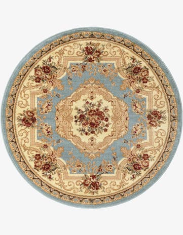 4' x 4' Classic Aubusson Round Rug