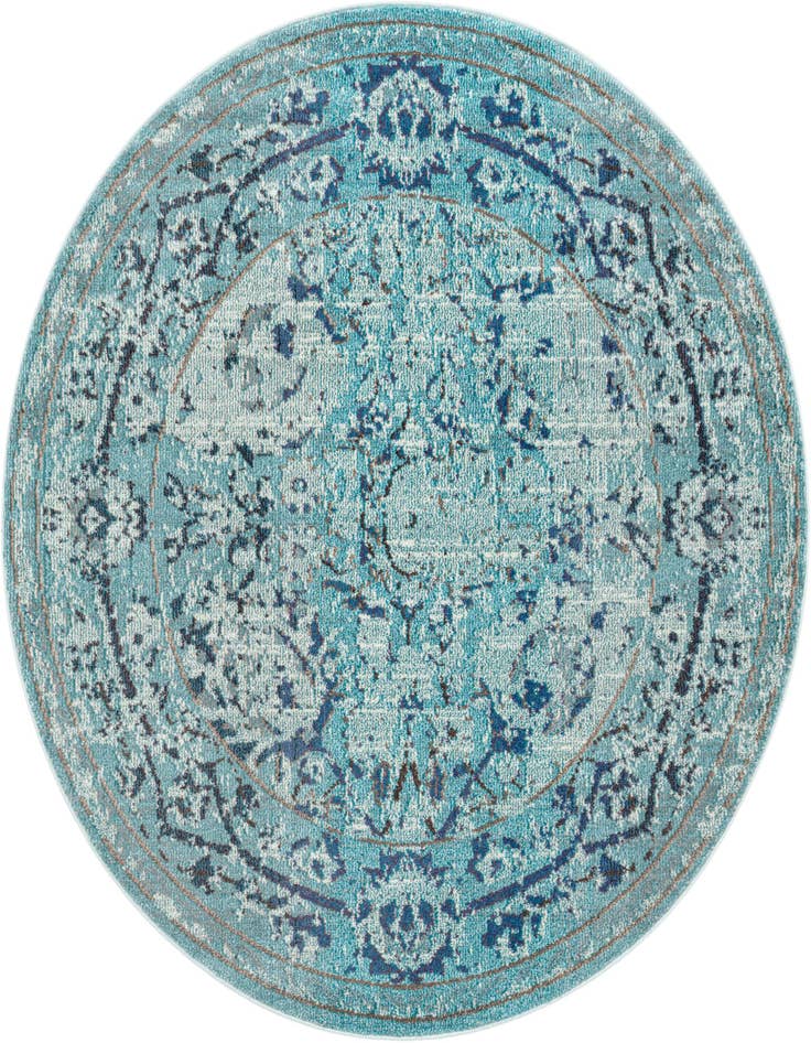 Detail image of 6' x 6' Washable Fleur Round Rug