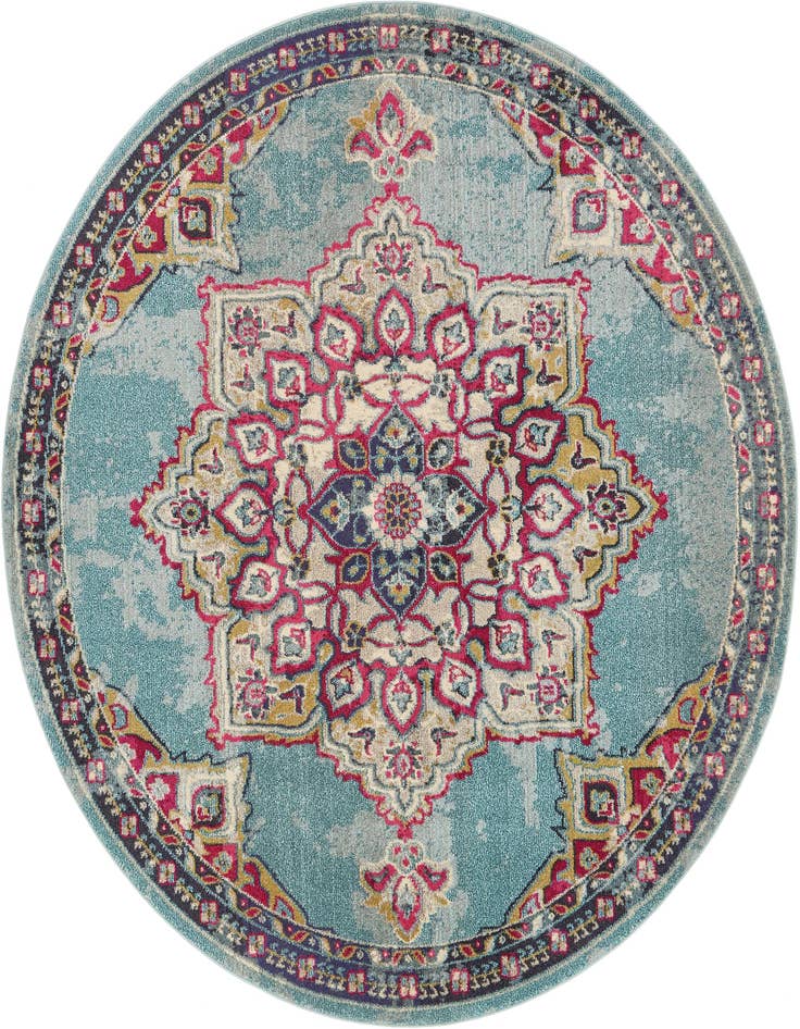 Detail image of 8' x 8' Washable Fleur Round Rug
