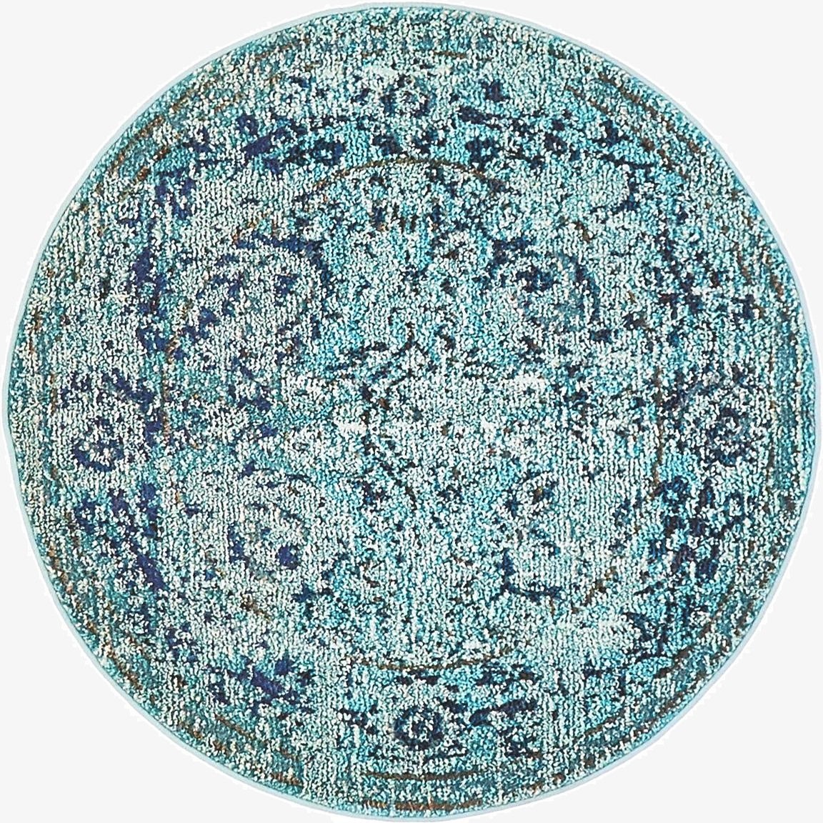 3' 3 x 3' 3 Washable Fleur Round Rug