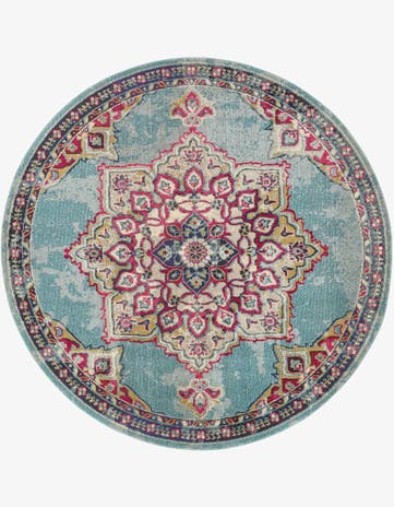 8' x 8' Washable Fleur Round Rug