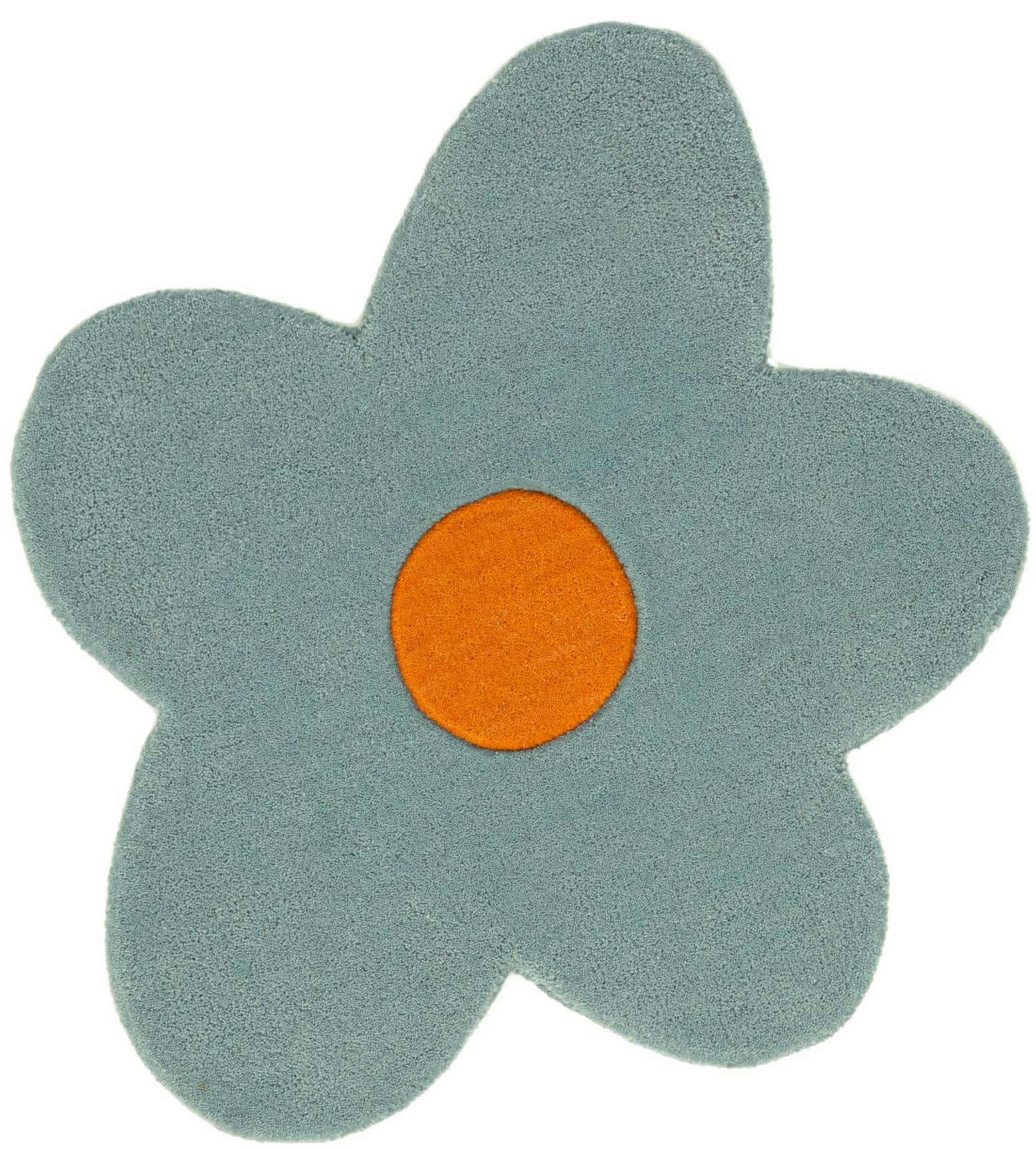 2' 2 x 2' 2 Happy Rugs Funky Flower Wool Round