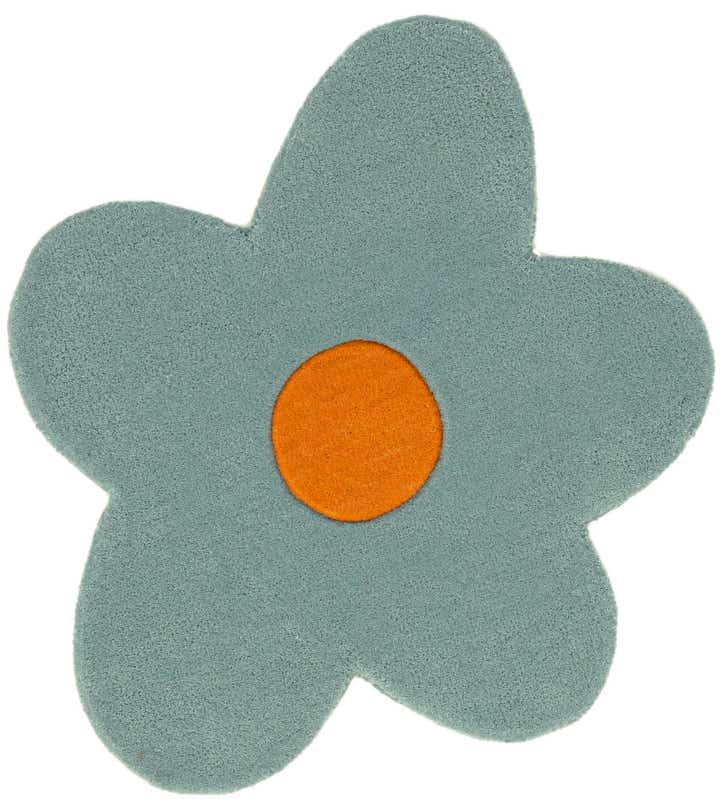 2' 2 x 2' 2 Happy Rugs Funky Flower Wool Round