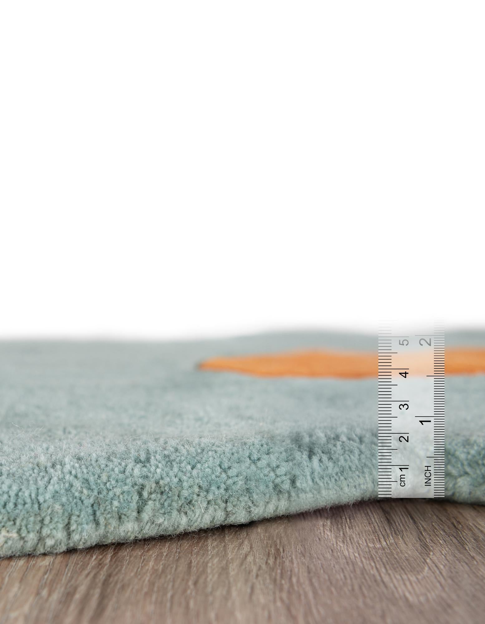 2' 2 x 2' 2 Happy Rugs Funky Flower Wool Round