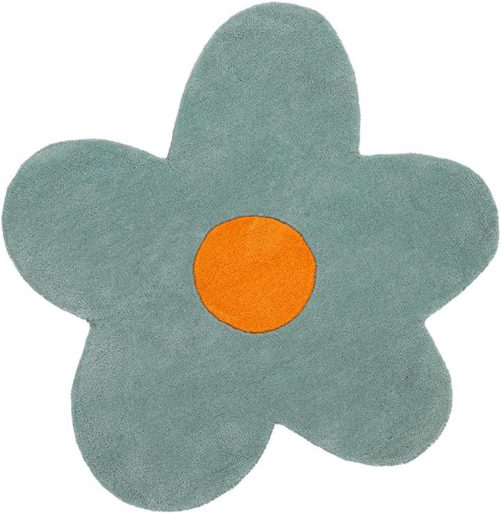 3' 1 x 3' 1 Happy Rugs Funky Flower Wool Round