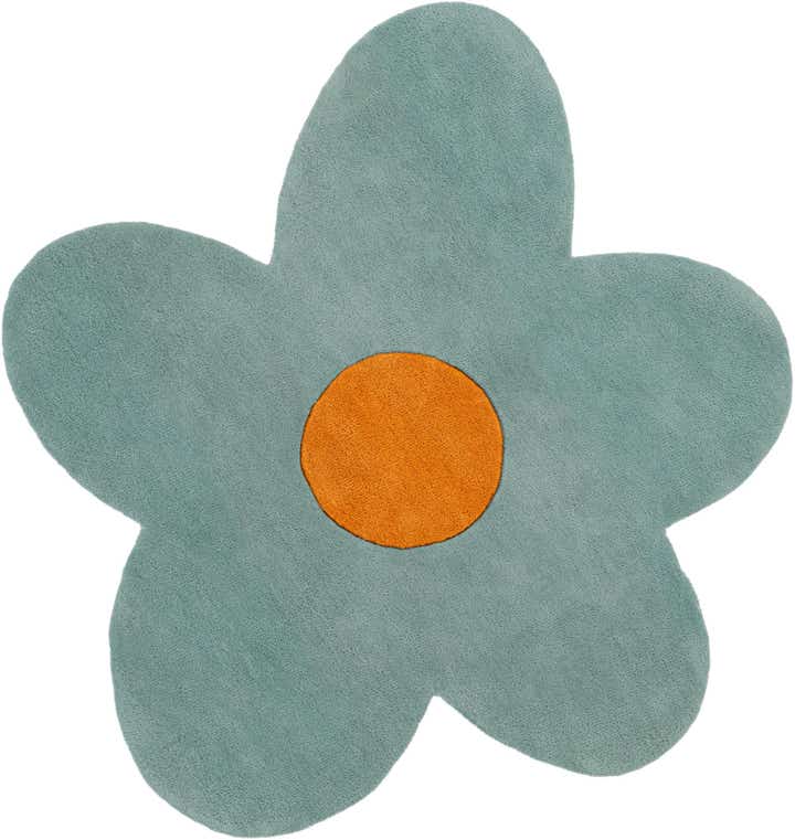 4' 1 x 4' 1 Happy Rugs Funky Flower Wool Round