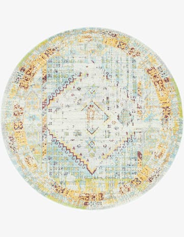 Light Blue Havana Round Rug