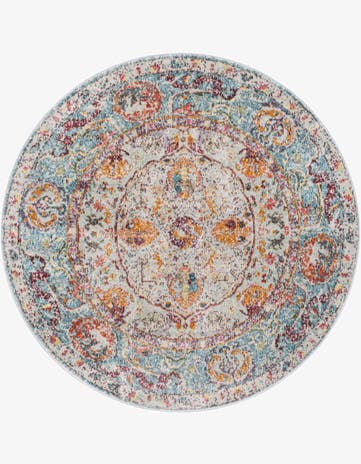 Light Blue Havana Round Rug