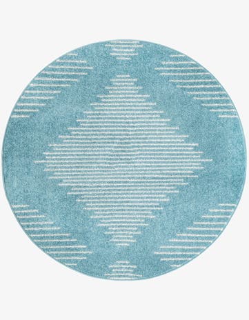 Light Blue Kai Round Rug