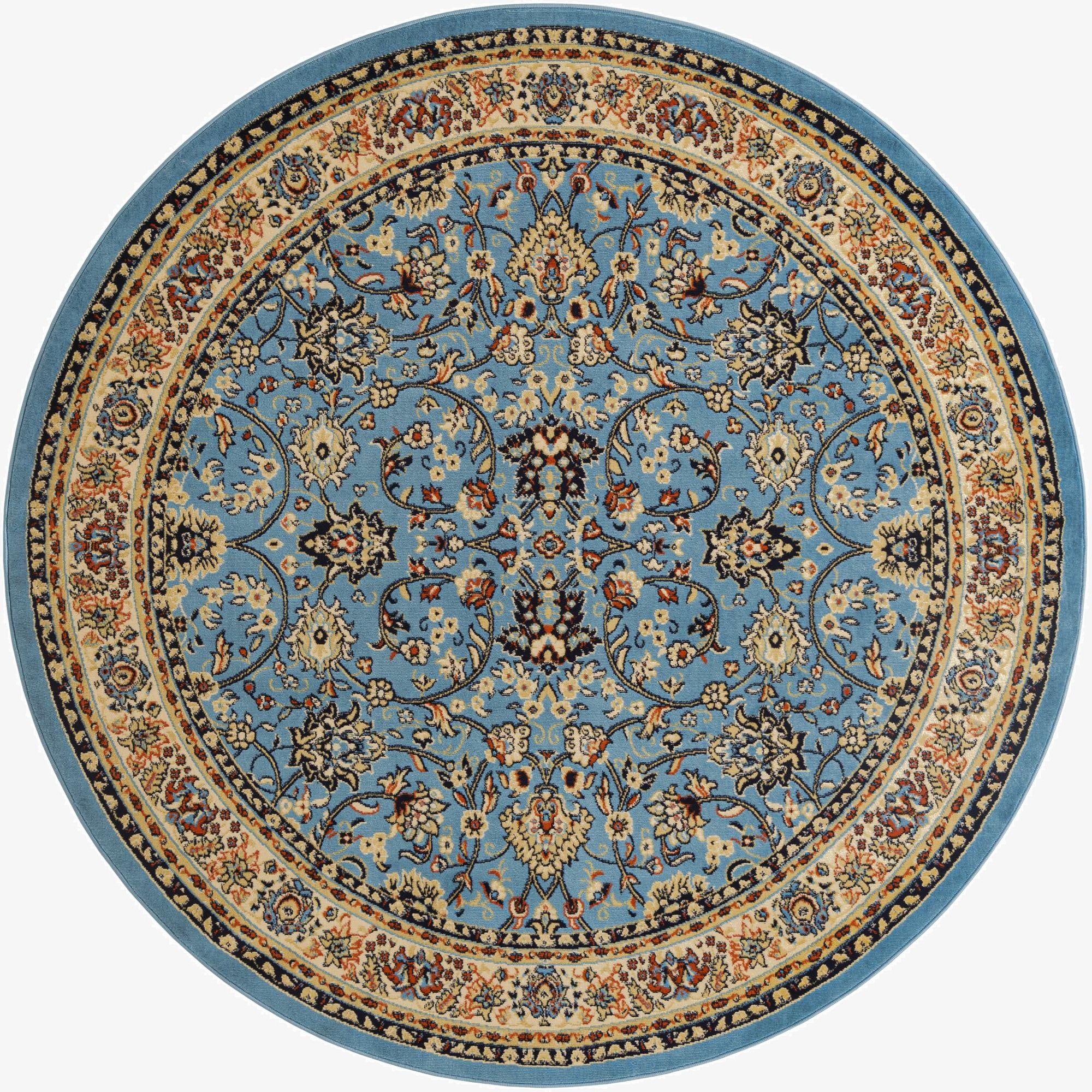 7' 10 x 7' 10 Kashan Design Round Rug