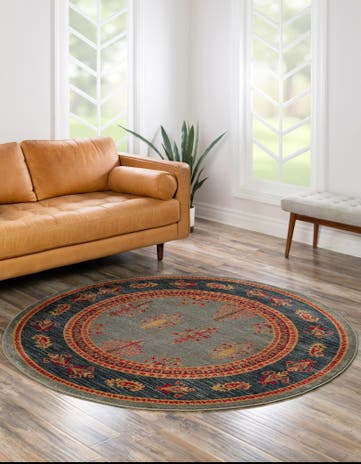 6' x 6' Kashkuli Gabbeh Round Rug