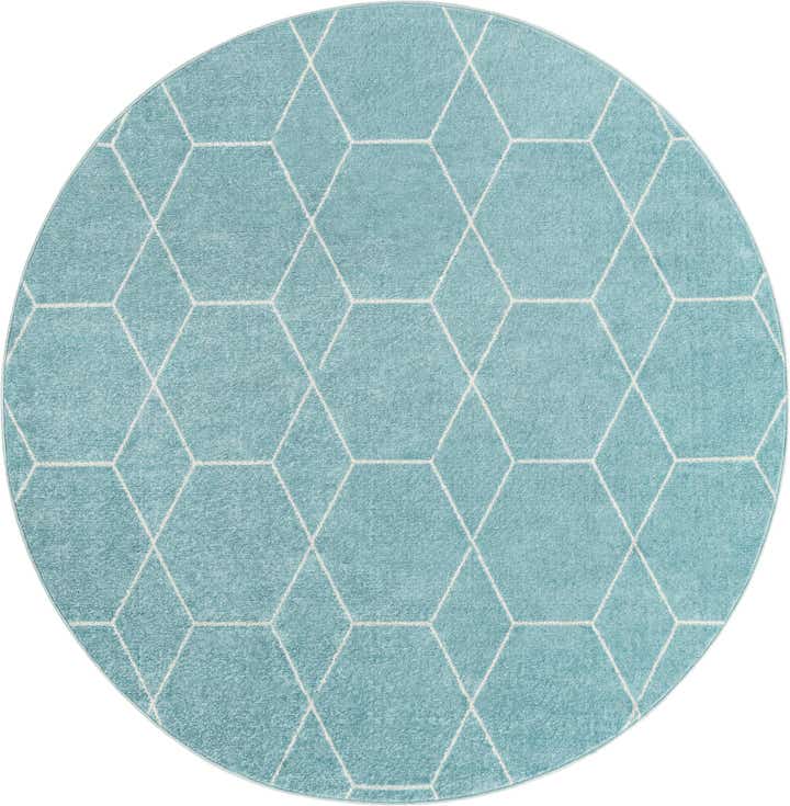7' 10 x 7' 10 Lattice Frieze Round Rug