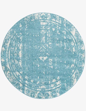 Light Blue Lennon Round Rug
