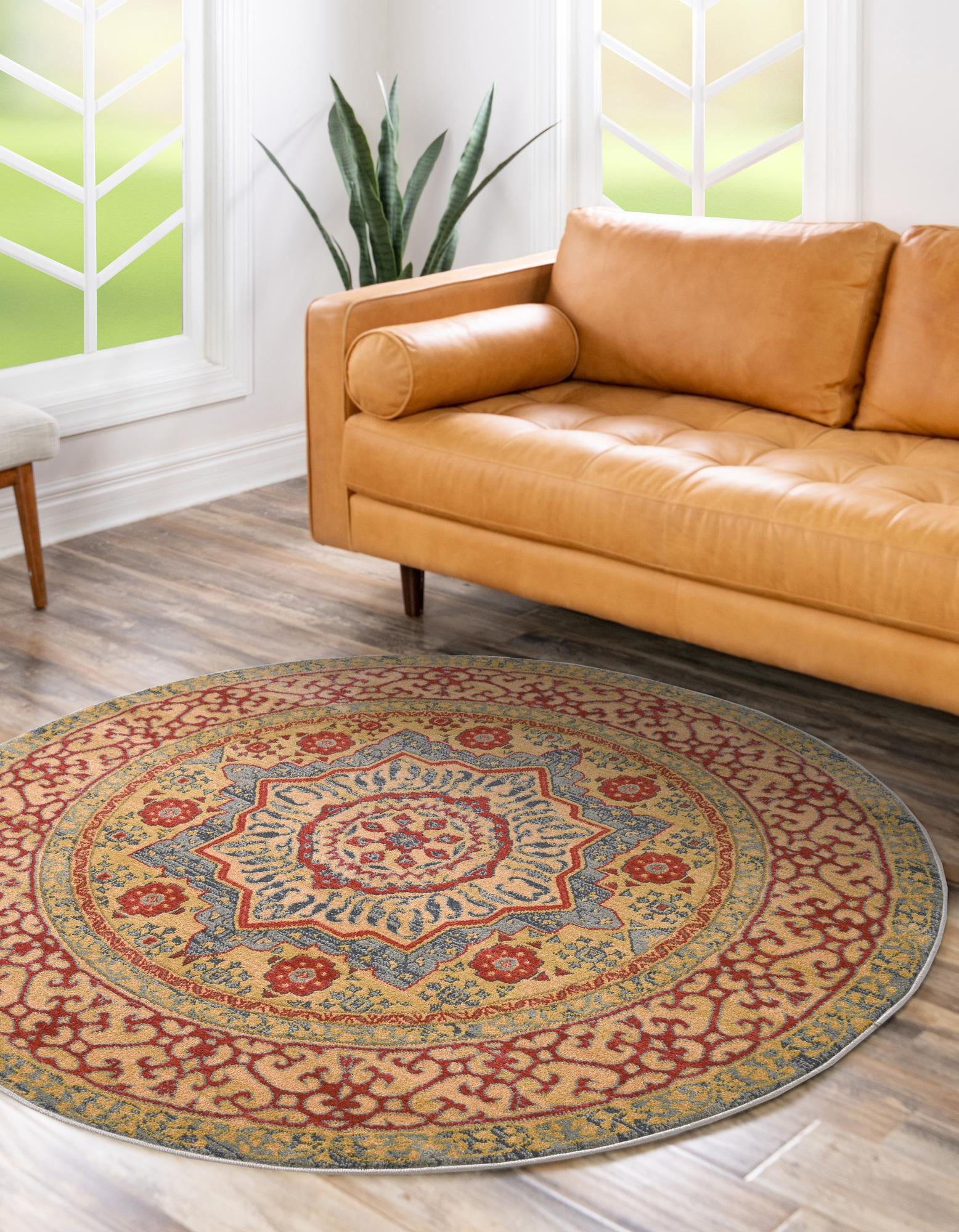 3' x 3' Mamluk Round Rug