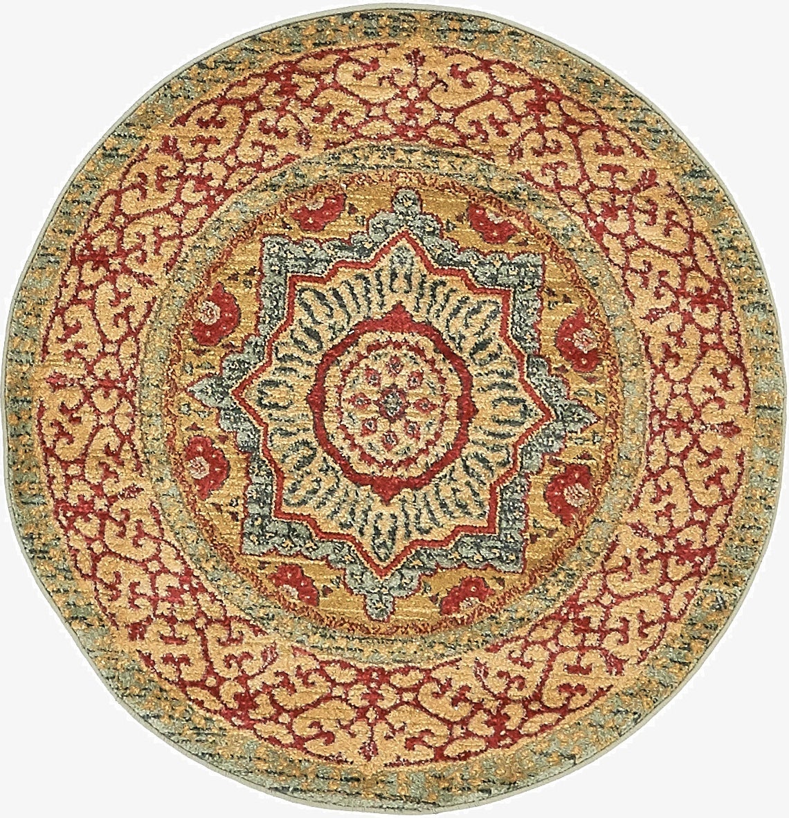 3' x 3' Mamluk Round Rug