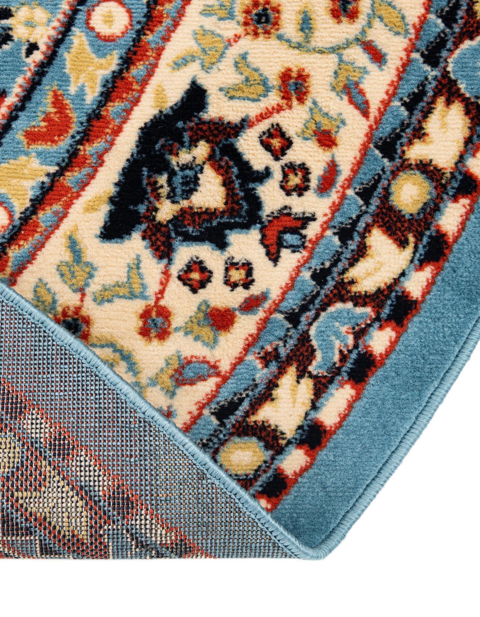 7' 10 x 7' 10 Mashad Design Round Rug